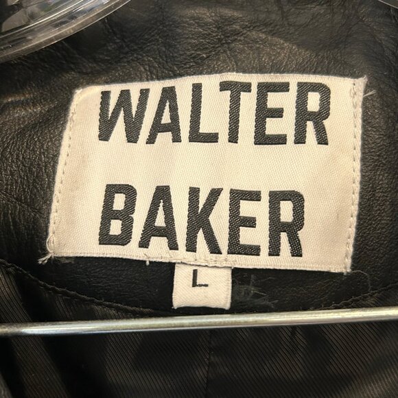 WALTER BAKER BLACK LEATHER JACKET SIZE LG - Picture 2 of 3